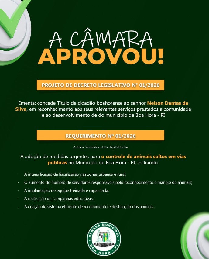 Câmara de Boa Hora aprova projetos e medidas importantes para o desenvolvimento do município na 4ª Sessão Ordinária